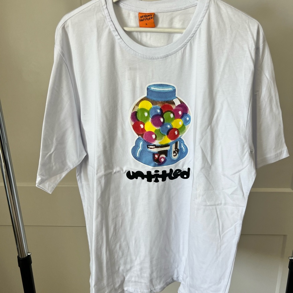 White graphic tee